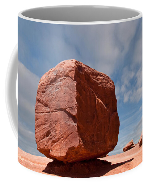 Arid Climate Coffee Mug featuring the photograph The Cube at Monument Valley by Jeff Goulden