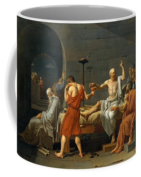 Jacques-louis David Coffee Mug featuring the painting The Death of Socrates by Jacques-Louis David