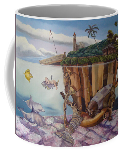 Landscape Coffee Mug featuring the painting The Deep by Carlos Rodriguez