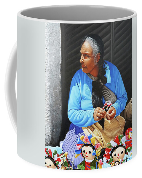 Doll Maker Coffee Mug featuring the painting The Doll Maker From Cabo by Vic Ritchey