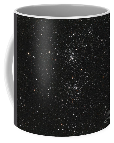 Double Coffee Mug featuring the photograph The Double Cluster by David Watkins