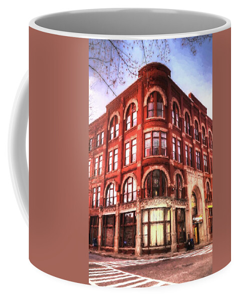 Carol R Montoya Coffee Mug featuring the photograph The Drhumor Building In Asheville North Carolina Painting by Carol Montoya