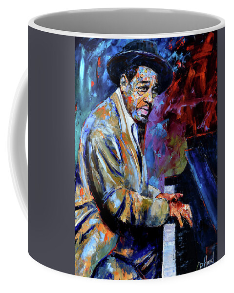 Piano Coffee Mug featuring the painting The Duke by Debra Hurd