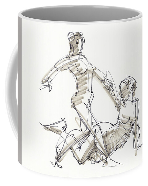 Women Coffee Mug featuring the drawing The Duo by Judith Kunzle