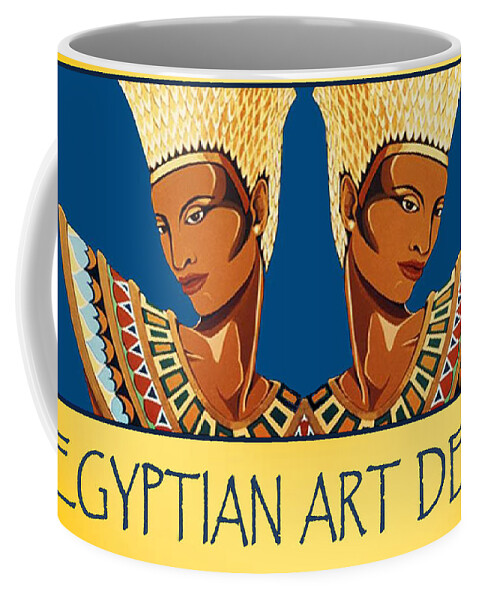 Egyptian Coffee Mug featuring the digital art The Egyptian Twins by Tara Hutton