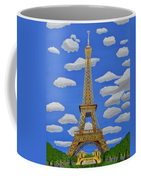Eiffel Tower Coffee Mug featuring the painting The Eiffel Tower by Magdalena Frohnsdorff