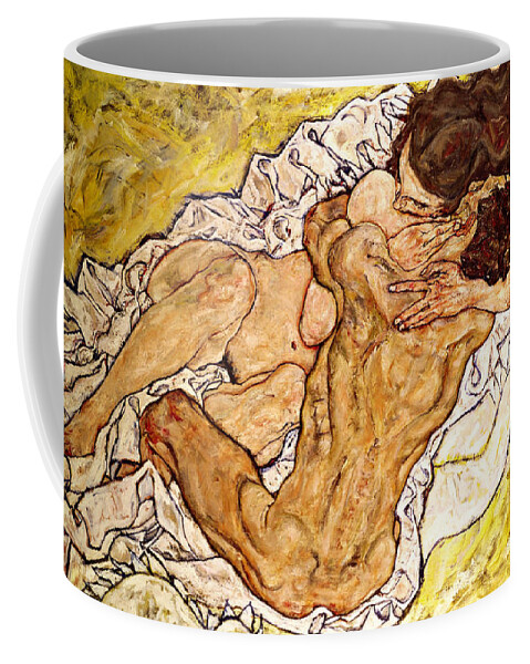 Egon Schiele Coffee Mug featuring the painting The Embrace by Egon Schiele