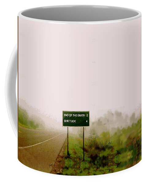 Shattuck Coffee Mug featuring the painting The End of the Earth by Sam Sidders