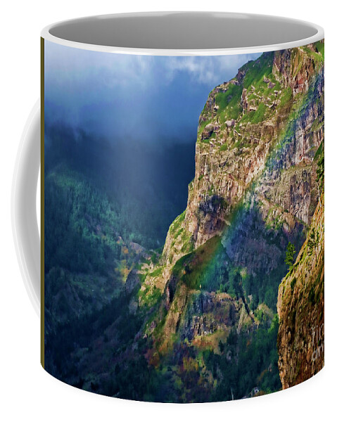 Madeira Coffee Mug featuring the photograph The End of the Rainbow by Brenda Kean