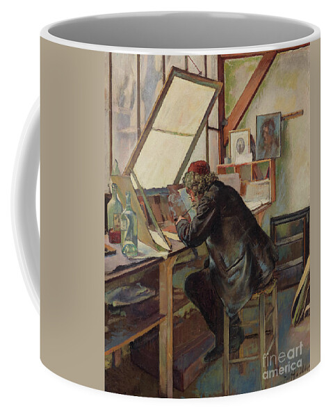 Hodler Coffee Mug featuring the painting The Engraver Marcellin Desboutin by Ferdinand Hodler