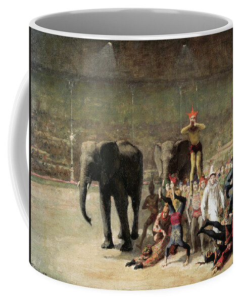 Émile Friant - The Entrance Of The Clowns 1881 Coffee Mug featuring the painting The Entrance of the Clowns by emile Friant