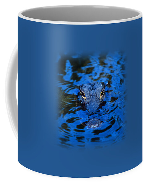 Amphibian Coffee Mug featuring the photograph The Eyes of a Florida Alligator by John Harmon