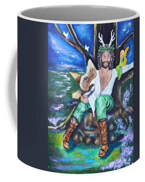 Faery Coffee Mug featuring the painting The Faery King by Diana Haronis