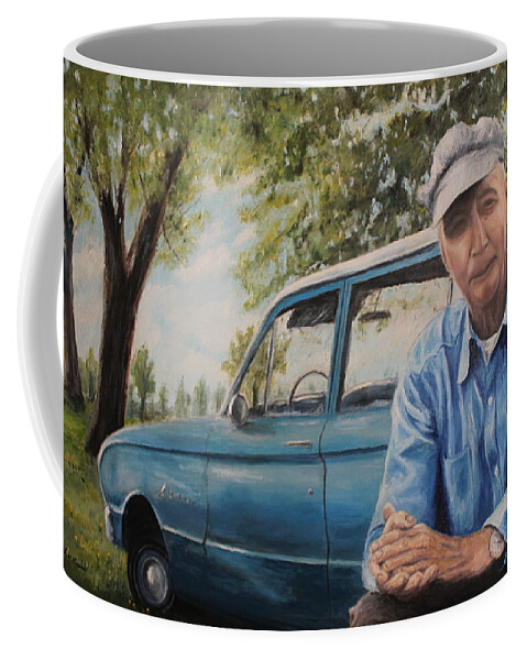 Ford Coffee Mug featuring the painting The Falcon by Daniel W Green