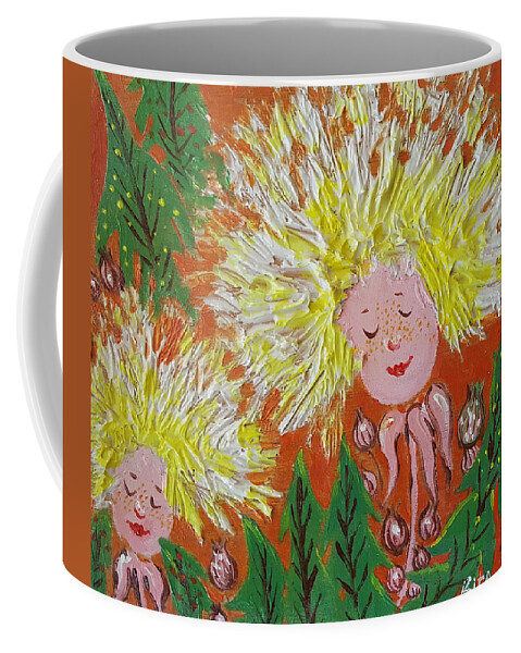 Dandelion Coffee Mug featuring the painting Family 2 by Rita Fetisov