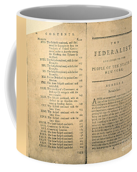 1788 Coffee Mug featuring the photograph The Federalist, 1788 by Granger