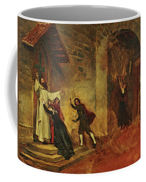 Attributed To Jean-paul Laurens Coffee Mug featuring the painting The Fire by Attributed to Jean-Paul Laurens