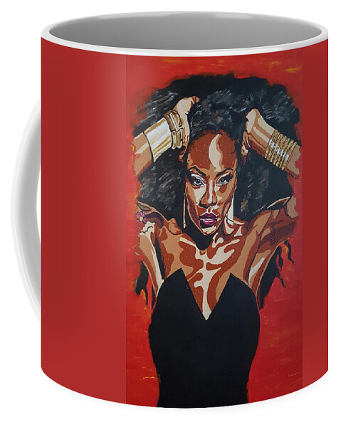 Fire Coffee Mug featuring the painting The Fire by Rachel Natalie Rawlins