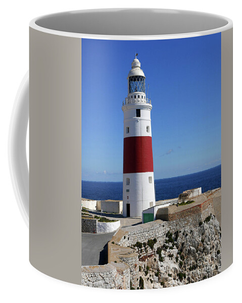Lighthouse Coffee Mug featuring the photograph The First and Last Lighthouse on the Continent of Europe by Brenda Kean