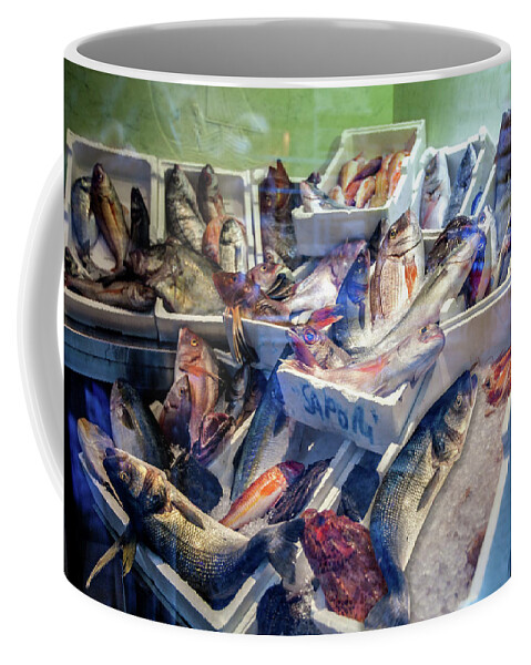 Italy Coffee Mug featuring the photograph The Fish Market by Al Hurley