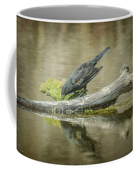 Crow Coffee Mug featuring the photograph The Fishing Raven by LeeAnn McLaneGoetz McLaneGoetzStudioLLCcom