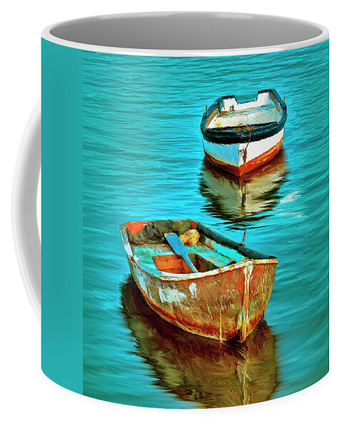 Boats Coffee Mug featuring the painting The Fleet by Dominic Piperata