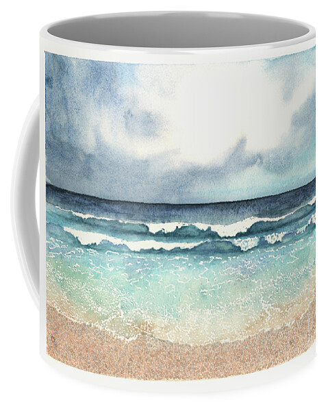 Beach Coffee Mug featuring the painting The Forecast for Today by Hilda Wagner