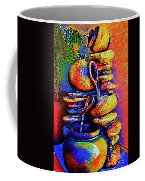 Fountain Coffee Mug featuring the digital art The Fountain Of Pots by Kirt Tisdale