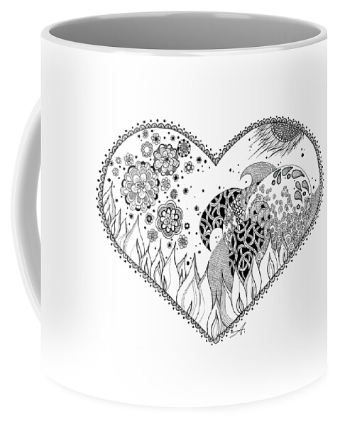 Water Coffee Mug featuring the drawing The Four Elements by Ana V Ramirez