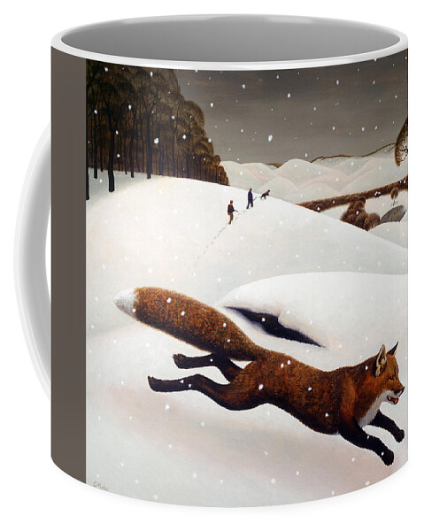 Fox Coffee Mug featuring the painting The Fox by Chris Miles