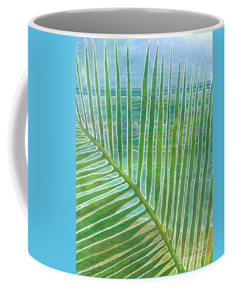 Coconut Coffee Mug featuring the painting The Frond - Bahamas by Amelia Stephenson at Ameliaworks