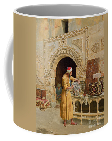 The Coffee Mug featuring the painting The Furniture Maker by Ludwig Deutsch