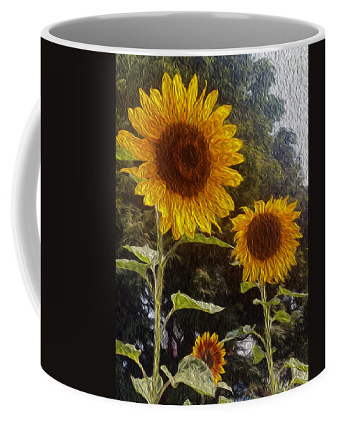 Sunflowers Coffee Mug featuring the photograph The Gathering by Carol Eliassen