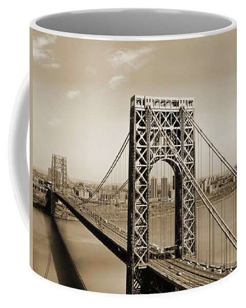 George Washington Bridge Coffee Mug featuring the photograph The George Washington Bridge by American School