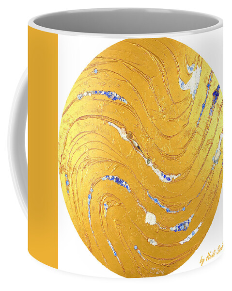 The Golden Flow Of Peace Coffee Mug featuring the relief The golden flow of peace by Heidi Sieber