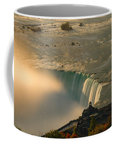 Niagara Falls Coffee Mug featuring the photograph The Golden Mist of Niagara by Mark Rogers