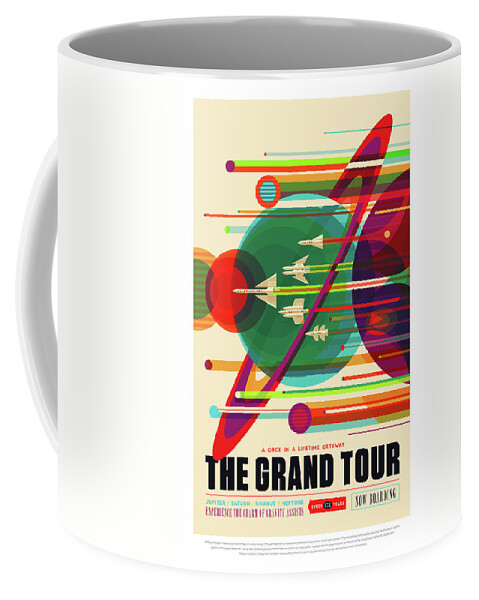 Nasa Vintage Space Poster Coffee Mug featuring the photograph The Grand Tour - NASA Vintage Poster by Mark Kiver