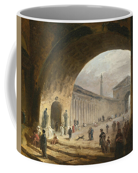 Hubert Robert Coffee Mug featuring the painting The Great Archway by Hubert Robert