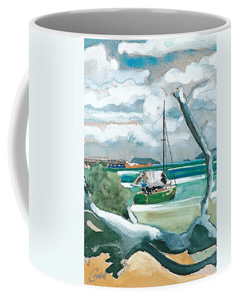 Landscape Australia Coffee Mug featuring the painting The Great Sandy Strait, Fraser Island by Joan Cordell