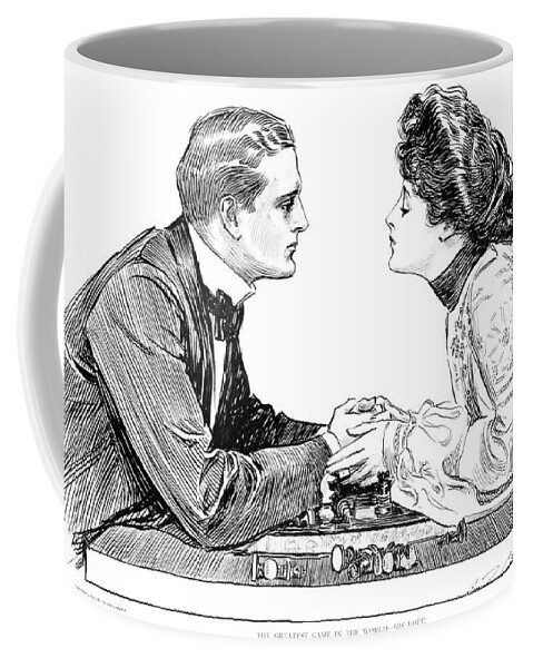 Greatest Coffee Mug featuring the drawing The Greatest Game in the World His Move by Charles Dana Gibson