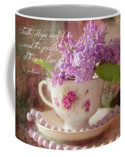 Still Life Coffee Mug featuring the photograph The Greatest Of These Is Love by Cynthia Wolfe