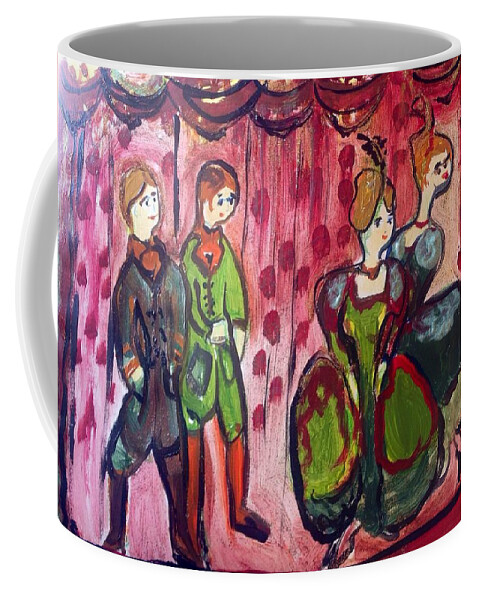 Gavotte Coffee Mug featuring the painting The Green gavotte by Judith Desrosiers