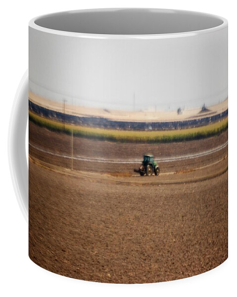 Tractor Coffee Mug featuring the photograph The green Tractor by Maria Aduke Alabi