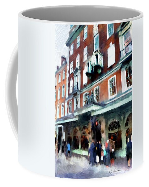 London Coffee Mug featuring the digital art The Grocer - Fortnum and Mason by Nicky Jameson