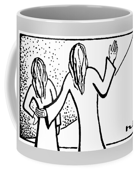 Guide Coffee Mug featuring the drawing The Guide by Hartmut Jager