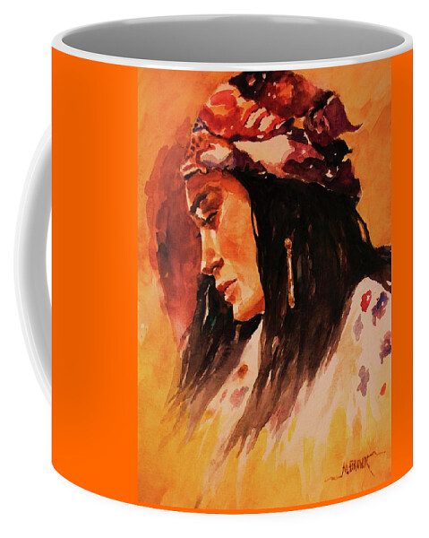 Portrait Coffee Mug featuring the painting Gypsy Woman by Al Brown