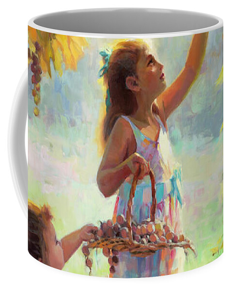 Vineyard Coffee Mug featuring the painting The Harvesters by Steve Henderson