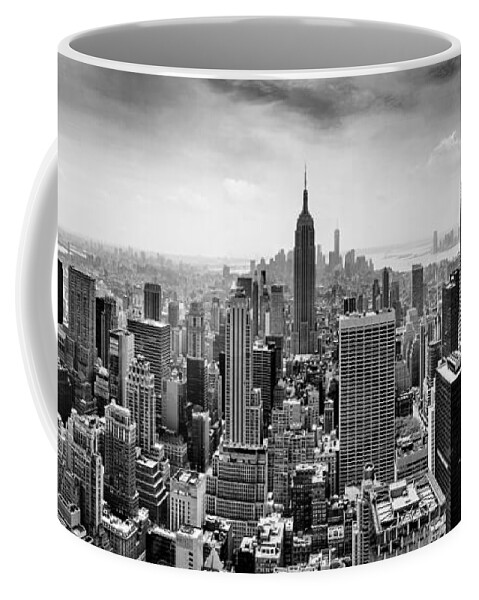 New York Coffee Mug featuring the photograph New York City Skyline BW by Az Jackson