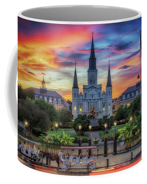 Saint Louis Cathedral Coffee Mug featuring the photograph The Heart of Old New Orleans by Susan Rissi Tregoning