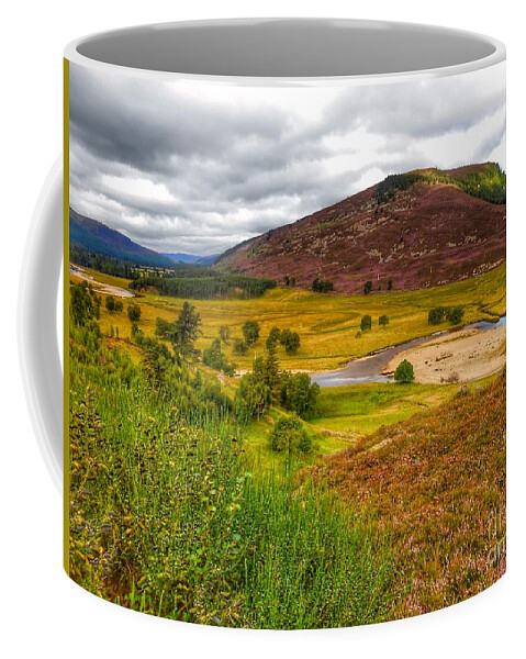 Royal Deeside Coffee Mug featuring the photograph The Heather at Royal Deeside by Joan-Violet Stretch